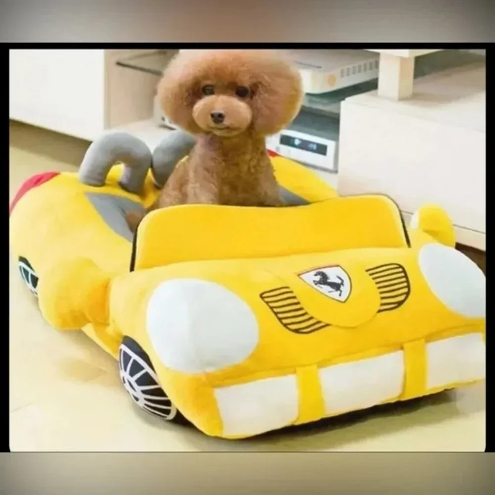 Dog bed yellow small to medium Yellow Car Shaped convertible